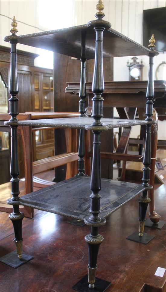 3-tier ebonised etergere